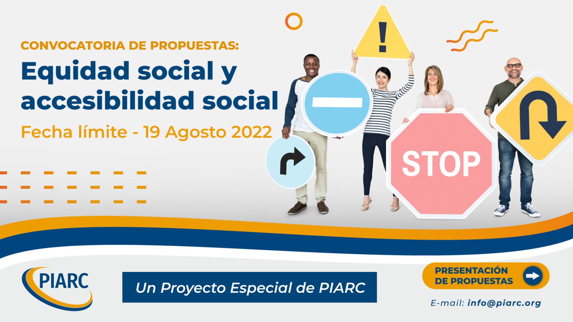 ¡Nueva convocatoria de propuestas para el Proyecto Especial de PIARC “Equidad Social y Accesibilidad Social”!