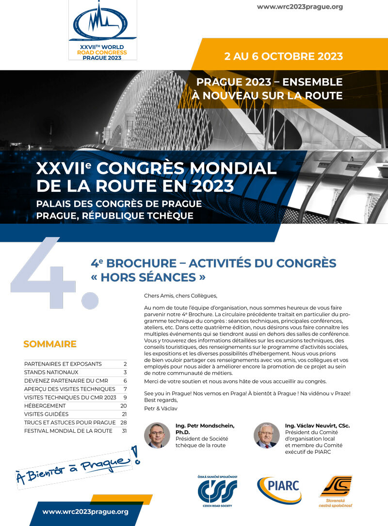 Brochure 4 (Activités du Congrès - Hors séances) du XXVIIe Congrès mondial de la Route