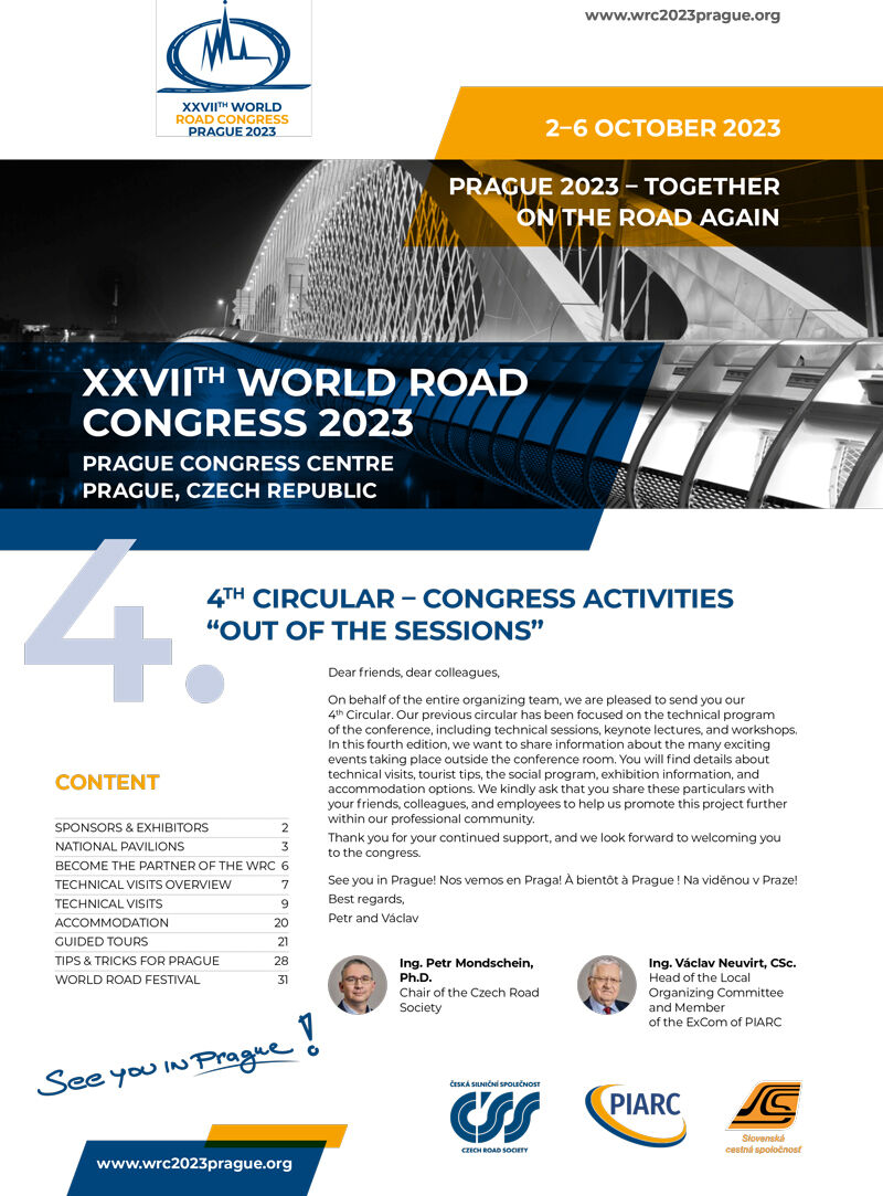 Brochure 4 (Congress Activities - Out of the sessions) of the XXVIIth World Road Congress