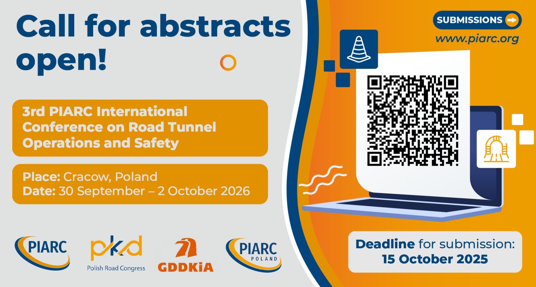 Call for Abstracts: 3rd PIARC International Conference on Road Tunnel Operations and Safety