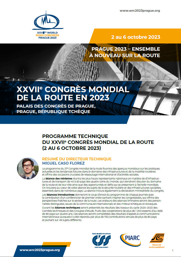 Brochure 3 (Programme technique)  du XXVIIe Congrès mondial de la route