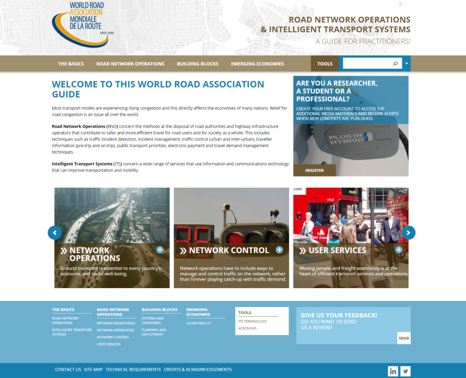 Website of Manual of Road Network Operations and Intelligent Transport Systems