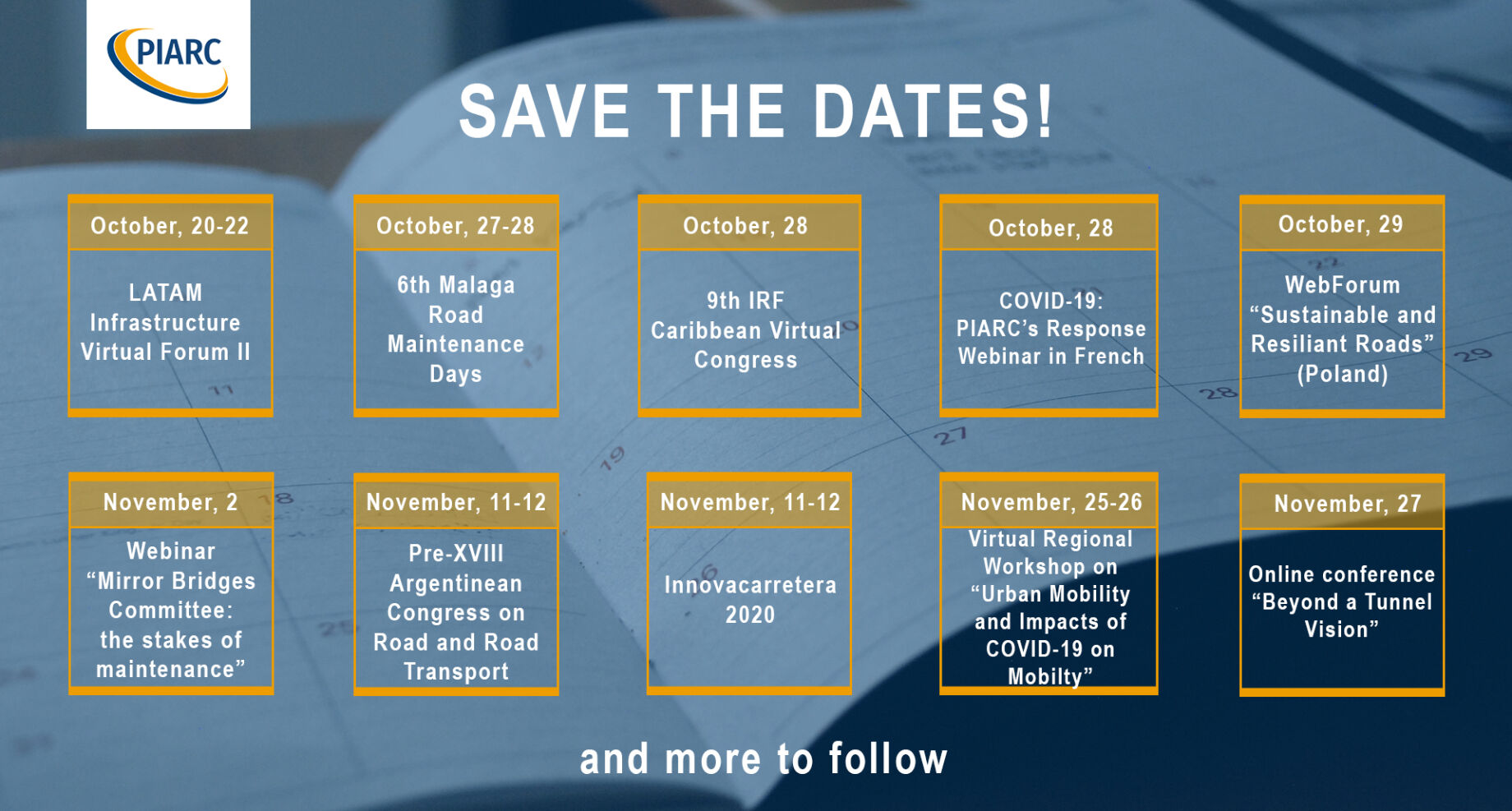 PIARC experts share their
knowledge around the world: events in October and November!