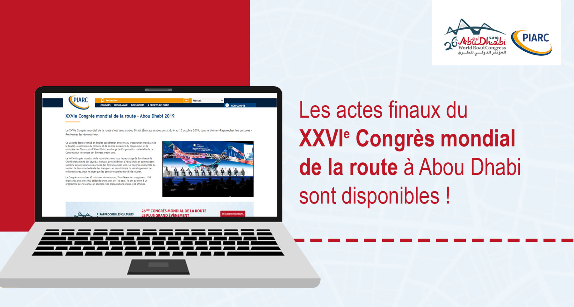 Les actes finaux du XXVIe Congrès mondial de la Route viennent d'être publiés sur le site de PIARC !