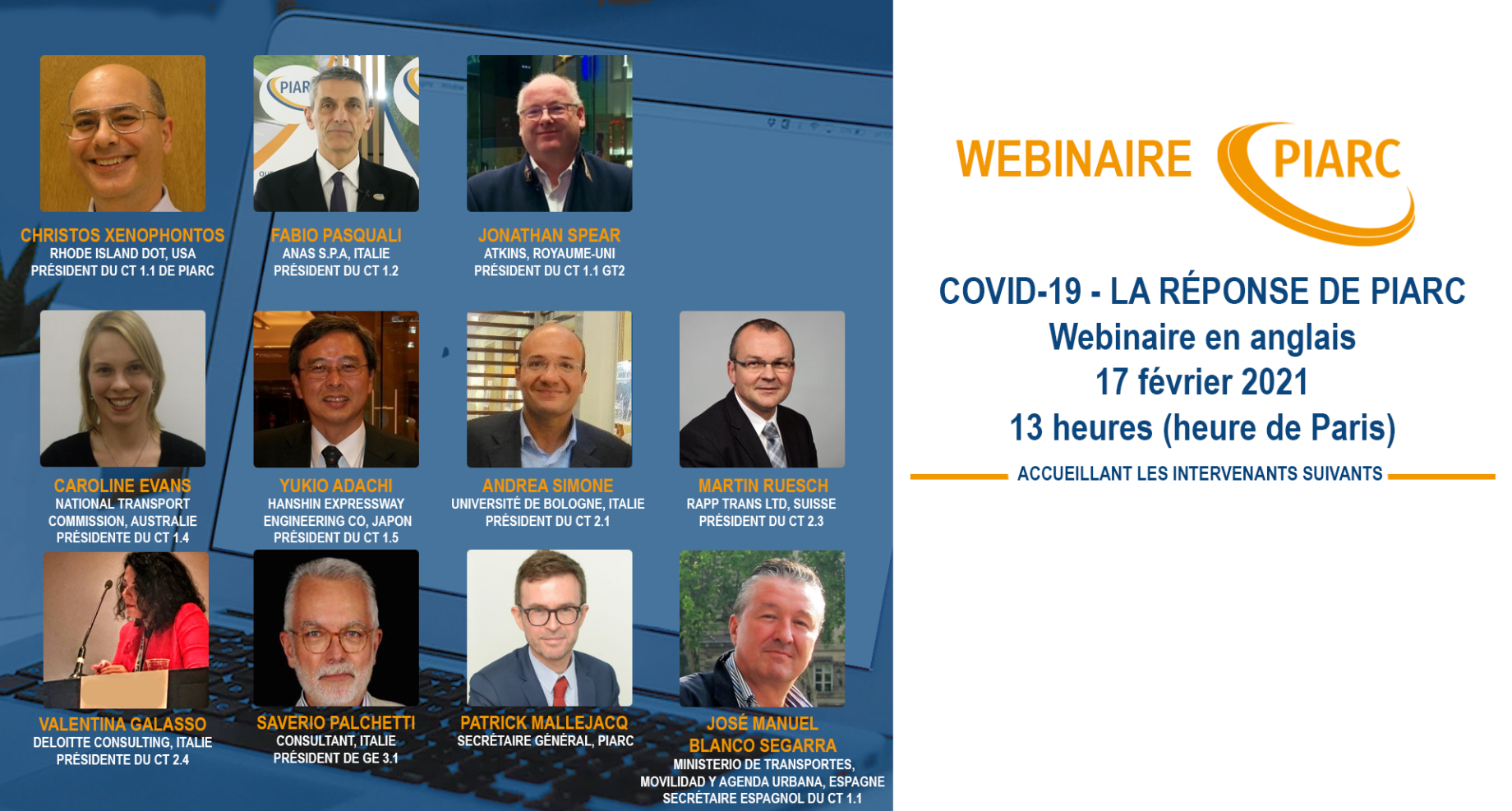 Assistez au prochain webinaire PIARC et découvrez le rapport technique spécial COVID-19 !