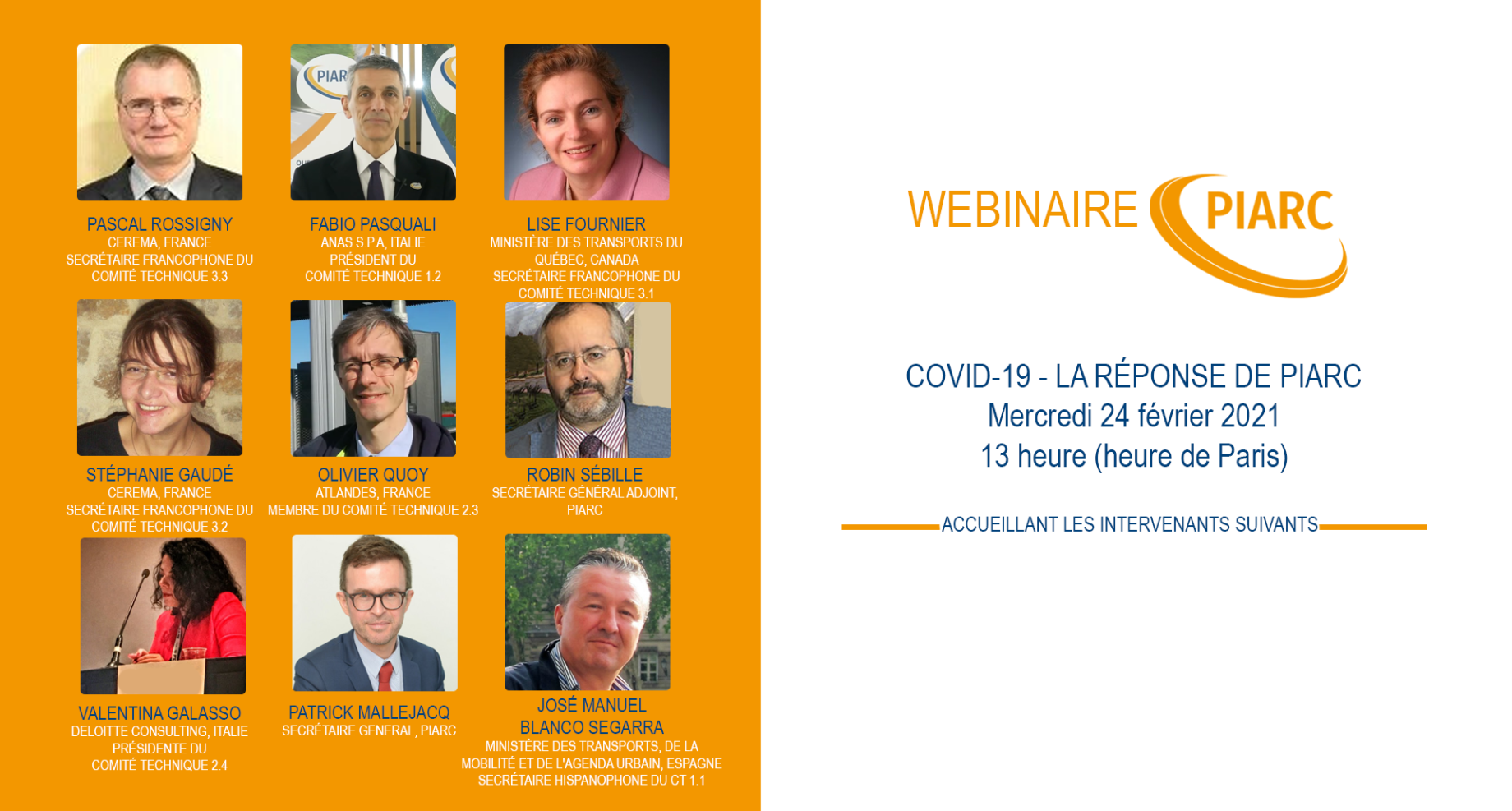 Apprenez-en plus sur le rapport technique spécial COVID-19 lors du prochain webinaire PIARC !