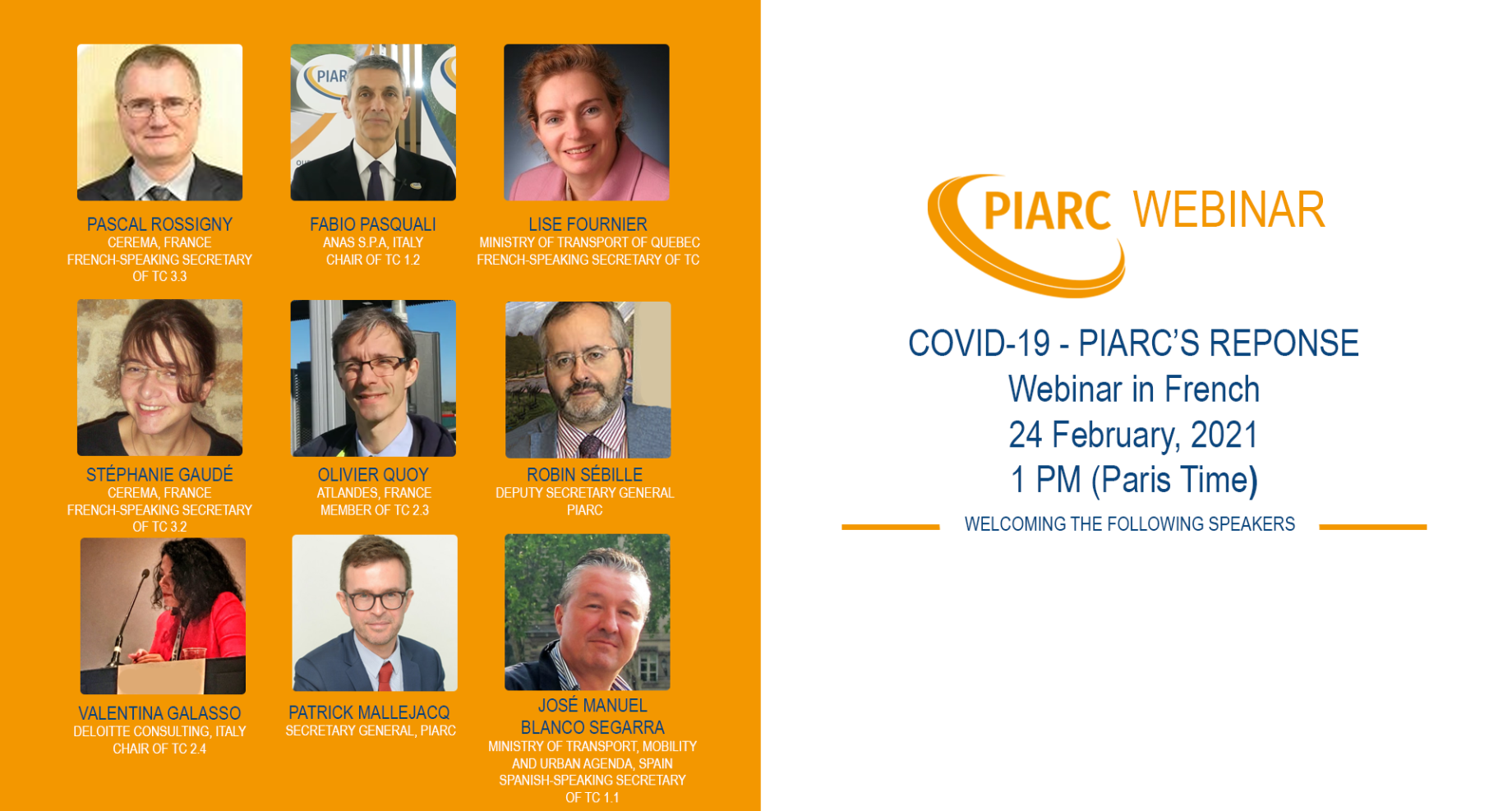Learn more about the COVID-19 report in PIARC's next webinar!