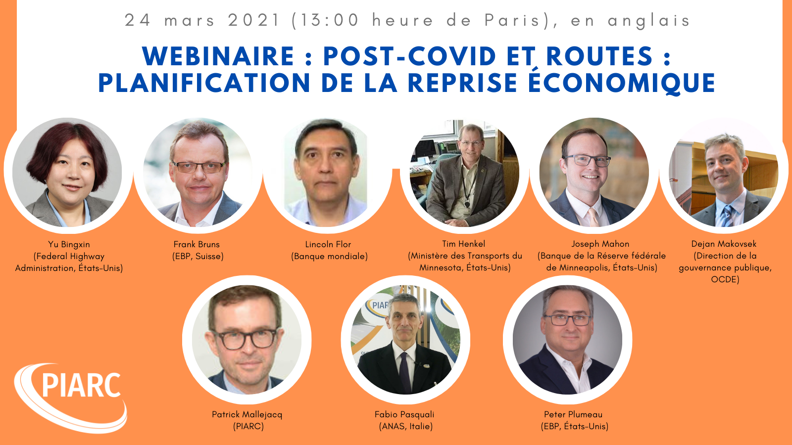 Préparez-vous à la reprise économique dans le monde post-Covid avec le prochain webinaire de PIARC !