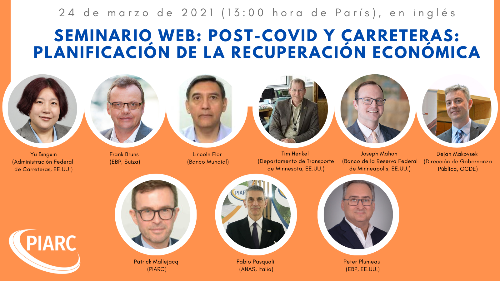 ¡Prepárese para la recuperación económica en el mundo post-Covid con el próximo seminario web de PIARC!