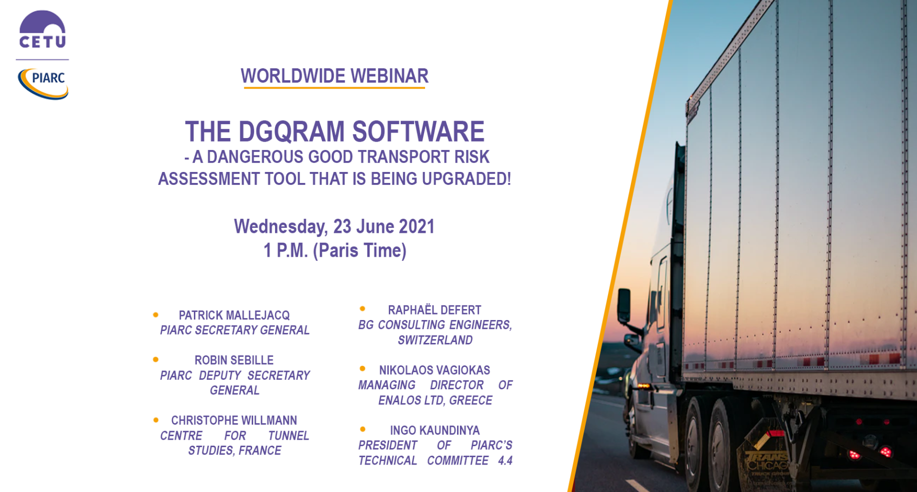 Discover PIARC’s updated Dangerous Goods Risk Assessment in Tunnels (DG-QRAM) software at this next webinar on 23 June