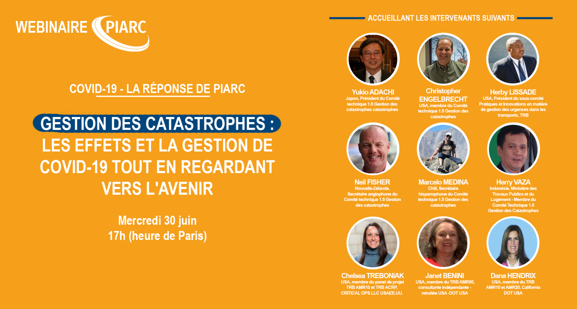 Webinaire le 30 juin : Découvrez-en plus sur les effets de Covid-19 sur la gestion des catastrophes