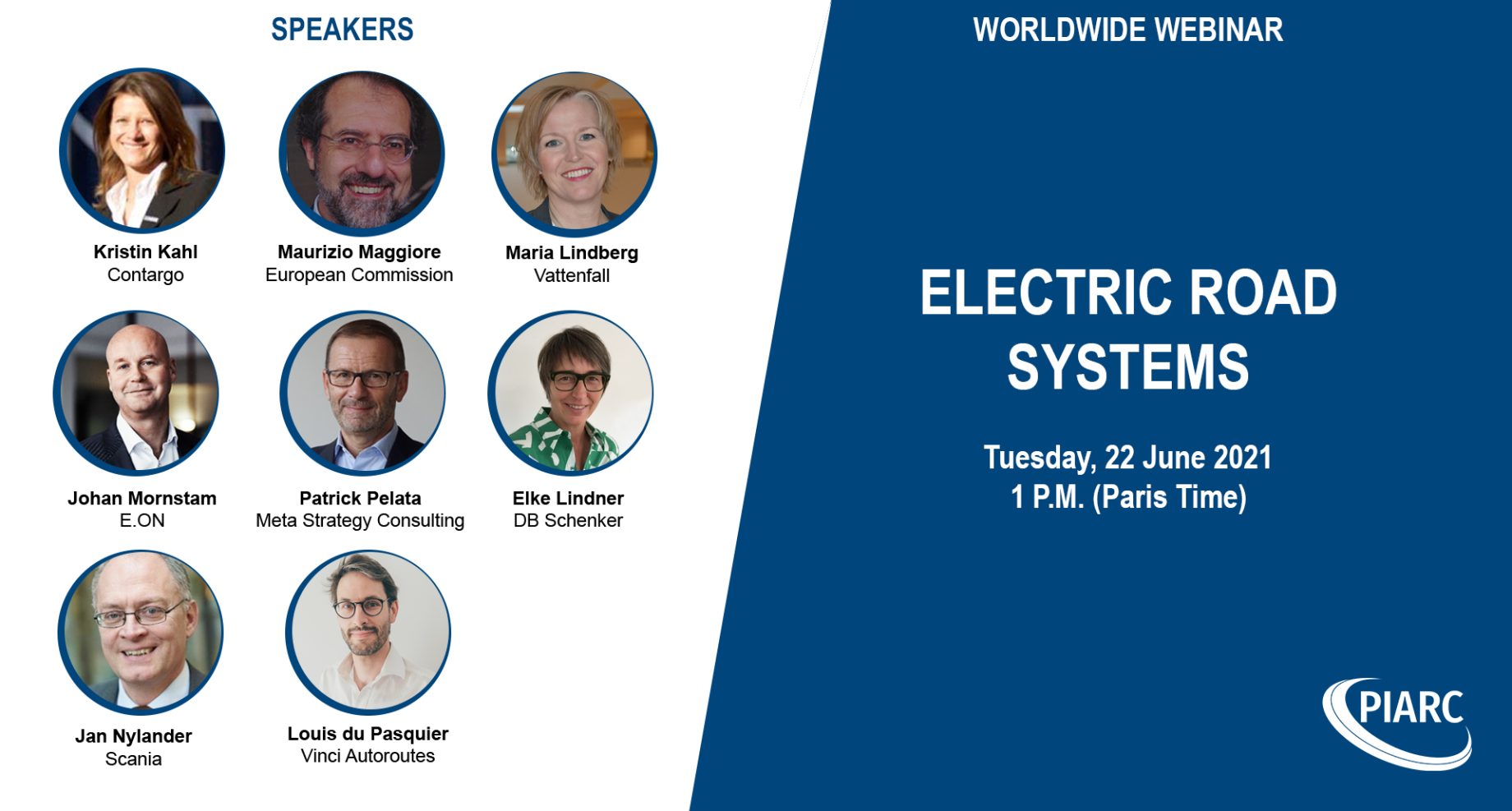 Join the second PIARC webinar on Electric Road Systems
on 22 June!