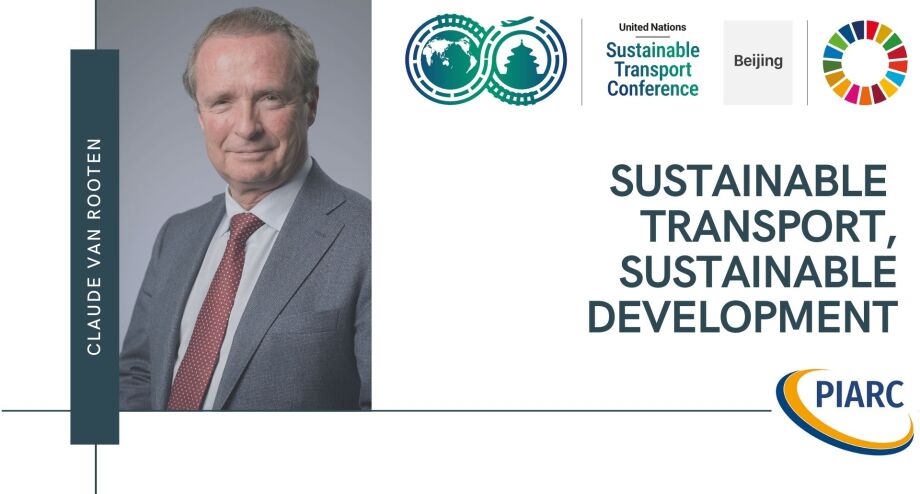 Van Rooten stresses the importance of roads as a key element for equality and accessibility during his participation in the Second World Conference on Sustainable Transport organised by the United Nations