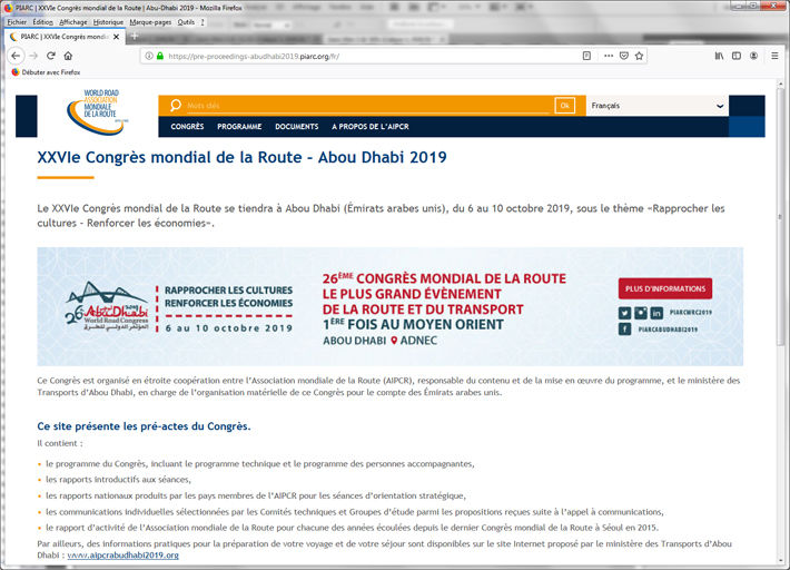 Actes du Congrès d'Abou Dhabi 2019 disponibles en ligne !
